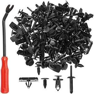 A ABSOPRO Attache Clip Trousse Pare-chocs Porte Panneau Clips pour Jeep - 121 Pcs Noir