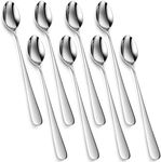 KEAWELL Premium 4-Piece Louise Long Handle Iced Tea Spoons, 18/10 Stainless Steel Long Teaspoons, Long Coffee Spoons, Cocktail Stirring Spoons, Dishwasher Safe (9", 8)