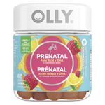 OLLY Prenatal Gummy Supplement with no artificial flavours and colours Sweet Citrus multivitamin to help support mommy and baby 30 day supply 60 gummies