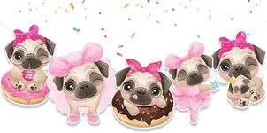 Pug Dog Birthday Banner Dogs Party Supplies | Birthday Decorations for Pets Pug Dog Theme Party