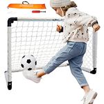 LZHDZQD Football Goal, Goal Posts For Kids, 90x60cm White Foldable Football Goal and Kids Football Set, Football Goals for the Garden/Indoor/Outdoors, Let More Children Fall in Love with Football