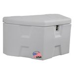 Buyers Products 1701679 White Poly Trailer Tongue Box, 18 x 19 x 36 Inch, Made in The USA, Trailer Tongue Tool Box for Storage and Organization, Trailer Storage Box