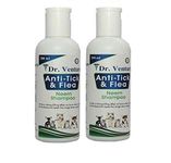 Dr Venture Organic Natural Neem and Lemongrass Anti-Itching, Insect Repellent Anti-Tick and Flea Dog and Cat Shampoo, 2 Month Supply, 200 ml - Pack of 2