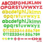 SpriteGru 123 PCs Magnetic Form Letters and Numbers with Uppercase and Lowercase Plus Symbols for Alphabet Vocabulary Math (Each Measures About 1.2" x 1.5")