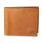 Calvin Klein Men's RFID Slimfold Leather Wallet, Tan, One Size