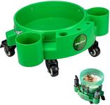 Maxshine 5 Gallon Rolling Bucket Dolly - Heavy-Duty With 5 Wheels, 2 Locking Casters, Organizer for Cleaning Compounds & Brushes - Detailing Accessory & Supplies - Green