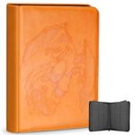 Douper 9 Pocket Card Binder, 540 Cards Trading Cards Games Collection Holder Book Folder with Side-Loading Sleeves (Orange)