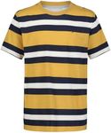 Tommy Hilfiger Boys' Short Sleeve Fashion Crew Neck T-Shirt, Rugby Stripe Yolk Yellow, 18-20