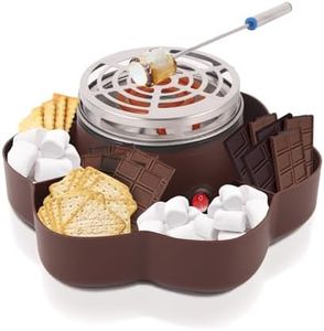 Electric S'mores Maker Tabletop Indoor, Flameless Marshmallow Roaster, Smores Kit with 6 Compartment Trays and 4 Forks, Housewarming Gifts for New House