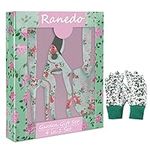 Ranedo Gardening Gifts, Garden Tools Set with Floral Pattern, Gardening Gloves, Hand Tool Gift Kit, Outdoor Gardening Transplanting Tools for Gardener, Birthday for Mum Women Green