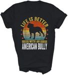 American Bully Mom Dad Pitbull Dog Lover Owner Unisex Shirt Gift Women Men T-Shirt (Black;2XL)