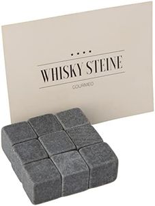 GOURMEO Pierres à Whisky 9 Pièces - Pierre Stéatite Naturelle - Glaçons Réutilisables, Pierres à Whisky, Pierres à Whisky, Pierres Froides - Ensemble de 9 pièces