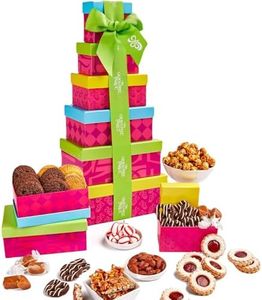 Gluten Free Palace Gift Basket Tower - Valentine's Day Gift Sets for Family - 6 Tier Gluten Free Cookies Gift Basket Treat Tower