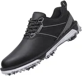 ULTIANT Men's Golf Shoes Fixed Nailless Sole Waterproof Lightweight No-Slip Walking Shoes Size7.5-13(Black,41)