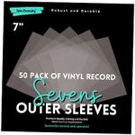 50 Pack of 7-inch Vinyl Record Outer Sleeves for 45 RPM Records