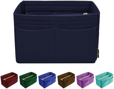 OMYSTYLE Navy Large Organizer Insert, Felt Tote Bag Organizer Insert with 5 Sizes, Handbag Dividers for Inside Purse, Compatible with Longchamp, Neverful, Speedy and More