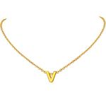 FindChic Letter V Necklace Monogram Necklace Gold Initials Necklace