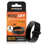 Pyramid Mosi-Off Insect Repellent Bands - 4X Mosquito Repellent Bracelet with Dry DEET Formula - 100hrs of Protection Against Flying & Biting Insects