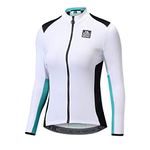 Santic Cycling Jerseys for Women Long Sleeves Womens Cycling Shirt Bike Jersey MTB Jersey for Women Blue XS