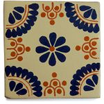 Ceramic Mexican Tile - 10.5cm- Handmade and Ethically Traded by Tumia LAC - Individual Tile