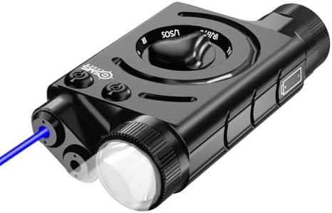 2023 Updated Rechargeable Aluminum 1000 Lumens Blue Laser Light Combo Picatinny Rail Mounted with Invisible NVG IR Laser and Remote Pressure Switch, Compatible with AEG GBB CQB