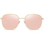 SOJOS Classic Square Sunglasses for Women Men with Spring Hinge Sunnies SJ1137, Gold/Pink