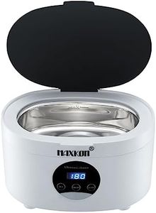 MAXKON 48,000 Hz Ultrasonic Jewellery Cleaner, 600ml Small Homes Watch Cleaning Machine, 5-Stage Timer Settings, Damage-Free Glasses, Clock, Precious Metal, Dentures, Shaver, Mouthpiece, Holder