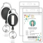 2 Pack ID Badge Holder with Retract