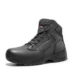 NORTIV 8 Men's Military Tactical Work Boots Hiking Motorcycle Combat Boots,Size 9.5,Black,Alloy