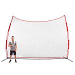 Rukket XL 16x10ft Barricade Backstop Net, Indoor and Outdoor Lacrosse, Basketball, Soccer, Field Hockey, Baseball, Softball Barrier Netting for Backyard, Park, and Residential Use