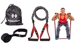 Fitlastics Resistance Tube Set with Safety Nylon Protection - Includes Door Anchor & Storage Bag (20 KGS)