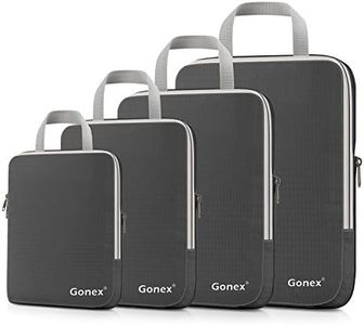 Gonex Compression Packing Cubes Extensible Organizer Bags For Travel Suitcase Organization Set of 4 Bags