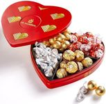 On Occasion Valentine's Day Chocolate Heart Gift Box - Luxury Brand Milk Chocolate Variety for Gifting - 50 pieces