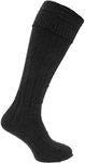 Bonjour® Mens Scottish Highland Wear Wool Kilt Hose Wedding Hogmanay Socks (Black (1 Pair))