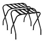 Heybly Luggage Rack, Pack of 2,Steel Folding Suitcase Stand for Guest Room Bedroom Hotel,Black,HLR001B2