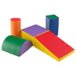 GYMAX Kids Climb and Crawl Play Equipment, 5-Piece Baby Soft Foam Blocks, Toddlers Lightweight Activity Play Set for Climbing Crawling (Colorful)