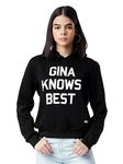 The Souled Store|Official Brooklyn Nine-Nine: Gina Knows Best Womens and Girls Hoodies|Full Sleeve|Regular fit Graphic Printed| 100% Cotton Black Color Women Hoodies