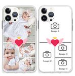 Personalized Multiple Pictures/Photos Customized Gift Custom Phone Case for iPhone 13 Pro Max Mini 12 Se 11 Xs 8 7 Plus 6S 5S 4S All Models Optional (4 Layout pics)