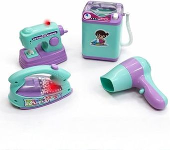 TOYTALES 4-in-1 Household Toy Set for Kids – Working Mini Washing Machine, Vacuum Cleaner, Sewing Machine & Iron, Battery Operated Role Play Pretend Play Gift for Boys & Girls (5+ Years)