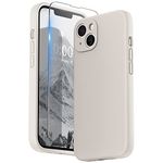 SURPHY Silicone Case Compatible with iPhone 13 Case 6.1 inch (2021), with Camera Protection Liquid Silicone Soft Gel Rubber Phone Case Cover with Microfiber Lining (Stone)