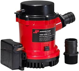 Johnson Pumps 01674-001 1600 GPH Heavy Duty Automatic Bilge Pump with Ultima Switch, 12V,Red