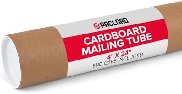 Paclord 4" x 24" Reinforced Kraft Paper Mailing Tube, Pack of 1 Tube with 2 Caps – Secure USPS Approved Poster Tube – Cardboard Tube for Shipping and Storing Posters, Prints, Artwork, or Documents