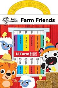 Baby Einstein - Farm Animals My First Library 12 Board Book Set - First Words, Opposites, and More Baby Books - PI Kids