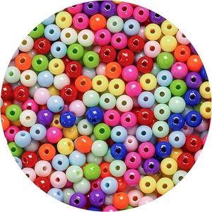 2000 Pcs Plastic Barrel Beads 0.24" Assorted Colors for Jewelry Design, DIY Accessories & Decorative Craft Projects