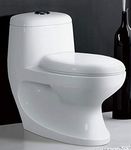 B Backline One Piece Ceramic Western Toilet/Commode/European Commode/Water Closet Square P Trap Outlet Is From WALL - (Standard White)