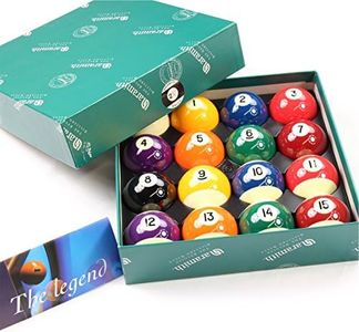 Aramith Premier Spots-Stripes 2 1/16" Pool Balls with 1 7/8" White