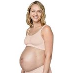 Medela Keep Cool Bra | Seamless Maternity & Nursing Bra with 2 Breathing Zones and Soft Touch fabric for Comfortable Support, Chai, Large