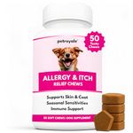 Petroyale Allergy & Itch Chews for Dogs - Anti-Allergy & Anti-itching Supplement - Natural Relief from Allergies, Hot Spots, Dry Skin, Scratching for Dogs - Grape Seed Extract & Rosemary | 50 Chews