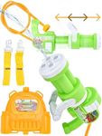 Top Race Dinosaur World Water Gun Backpack - 57oz Tank Capacity Squirt Guns - Adjustable Straps, and 50ft Range - Ideal Outdoor Water Rifle Toy for Kids' Pool Parties and Beach Games