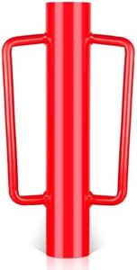 HANXER Fence Post Driver, 16.8 Inch Steel Hand Post Pounder with Handle, 18 LB Heavy Duty T Post Hole Diggers for Sign Posts/U-Channels/Fence Posts(Red)